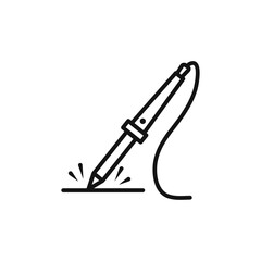 Soldering iron icon Isolated flat vector in outline