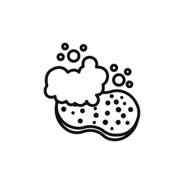 sponge with bubbles cleaning clip art preview