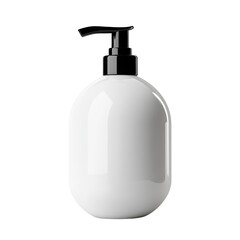 Fototapeta premium White lotion bottle with pump, on a transparent background.