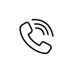 Telephone icon Isolated flat vector in outline