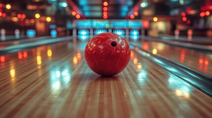 bowling ball strikes down a set of pins in a dynamic action shot, capturing the thrill of the game and the excitement of competition in a vibrant bowling alley setting