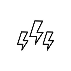 Thunder lightning icon Isolated flat vector in outline