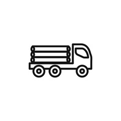 Timber truck icon Isolated flat vector in outline