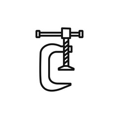 Vice clamp icon Isolated flat vector in outline