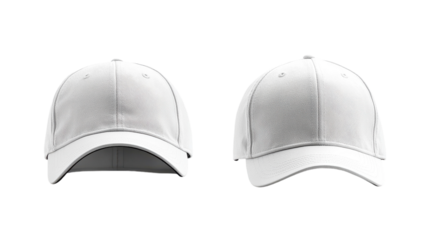 Versatile white baseball cap showcasing front and back view for fashion or sports enthusiasts