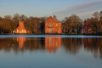 Architectural ensemble of the Admiralty on the shore of the Big Pond in the Catherine Park of...