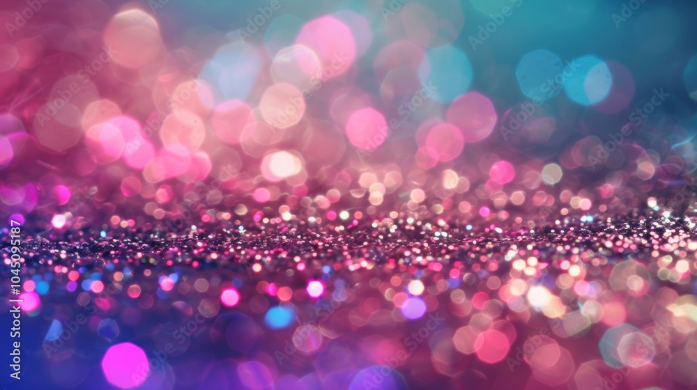 Poster an array of colorful sparkling glitters dances across a smooth surface, creating a joyful and festiv