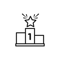 winner podium icon Isolated flat vector in outline
