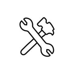 Wrench icon Isolated flat vector in outline