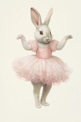 Obraz premium Rabbit character Ballet recreation dancing person.