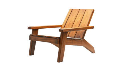 Stylish wooden chair designed for outdoor relaxation in a tranquil garden setting