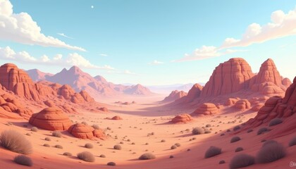 Naklejka premium Vast desert landscape serene and untouched