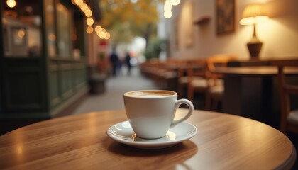  Cozy café ambiance with a warm cup of coffee