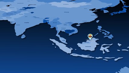 Brunei flag icon GPS location tracking earth map