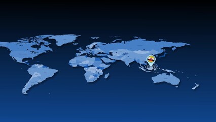 Brunei flag icon GPS location tracking on earth map