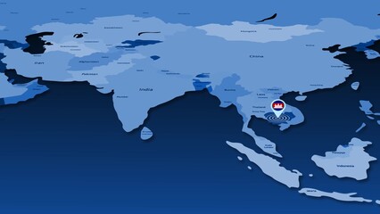 Cambodia flag icon GPS location tracking earth map
