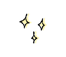 手描きのキラキラの素材　ベクター
