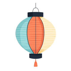 Obraz premium Colorful paper lantern design, on a transparent background.