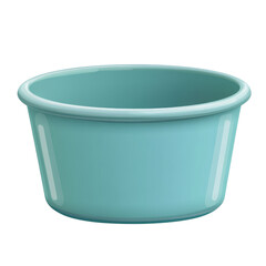 Light blue plastic bowl on a transparent background.