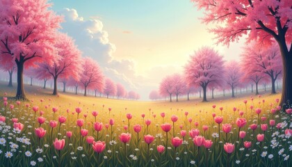 Fototapeta premium Enchanting Spring Garden Perfect for Nature Lovers