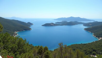 Obraz premium Enchanting island view a serene escape