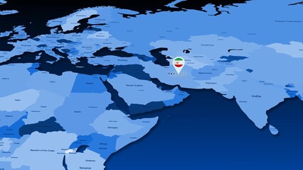 Iran location tracking earth map
