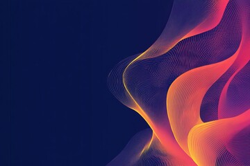 Fototapeta premium Abstract Colorful Lines on Dark Blue Background