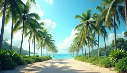 Obraz premium Paradise Awaits A Path to Tranquility