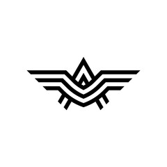 letter A with wings aviation logo design inspiration 