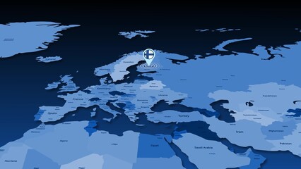 Republic of finland location tracking earth map