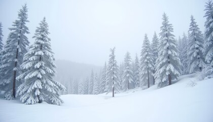 Fototapeta premium Snowy serenity in the forest