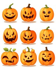 Charming Cartoon Halloween Pumpkins Collection