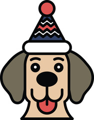 A cartoon dog with a hat on his head