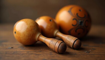  Handcrafted wooden balls with intricate designs