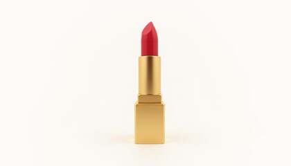 Elegance in a tube A bold red lipstick with a gold cap