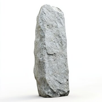 Monolith: Ancient Menhir Standing Stone - Isolated Geometric Shape on White Background