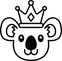 A cartoon koala wearing a crown