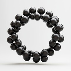 Obraz premium A black and white image of a necklace made of black beads