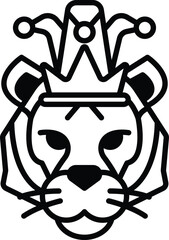 Fototapeta premium A cartoon lion with a crown on his head
