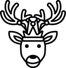 A deer with a crown on its head