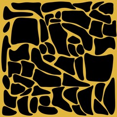 Big Seamless Pattern Design Black Giraffe Yellow