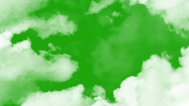 white cloud green screen, cloud moving on green screen, flying, cloud  zoom shoot green screen video.