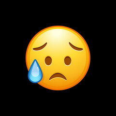 Fototapeta premium Sad but Relieved Face Emoji 