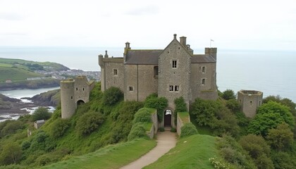 Fototapeta premium Enchanting castle overlooking the sea