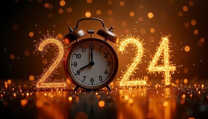 Fototapeta premium Countdown to 2024 A New Years Eve Celebration
