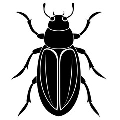 Black beetle silhouette vector white background