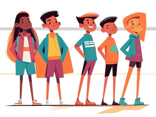 Active Group of Teens Doing Extracurricular Activities
