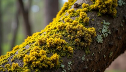 Natures vibrant tapestry on a tree trunk