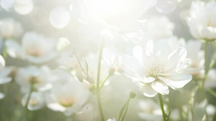 white background looping video virtual beautiful overlay blurred seamless flowers 4k bokeh animation flower spring blossom blur nature light summer floral abstract beauty bloom blooming natural seaso - Powered by Adobe