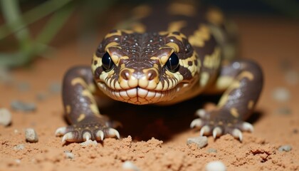 Fototapeta premium Wild beauty A striking lizard in its natural habitat